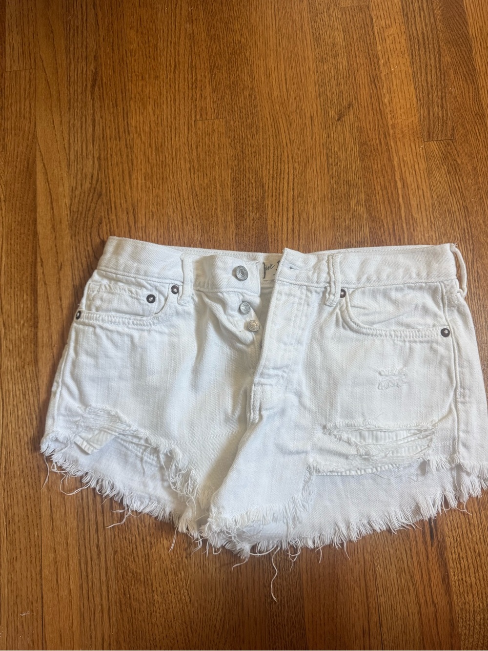 Free People White Denim Shorts